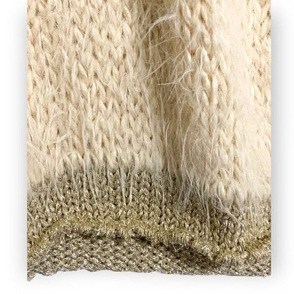 NWT Ramy Brook Max V Neck Fuzzy Sweater with Metallic Trim, Size XXS - Picture 10 of 14